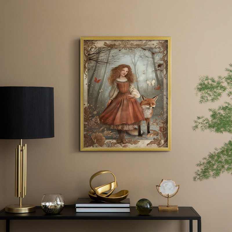 «WOMEN Series CDVI», reproduction encadrée - bois massif, H 30 po x l 24 po, Doré