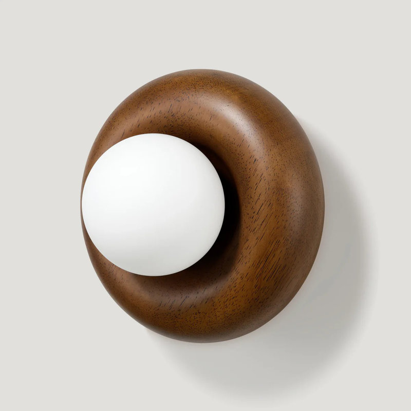 NOVI Ceramic Wall Sconce, Dark Oak