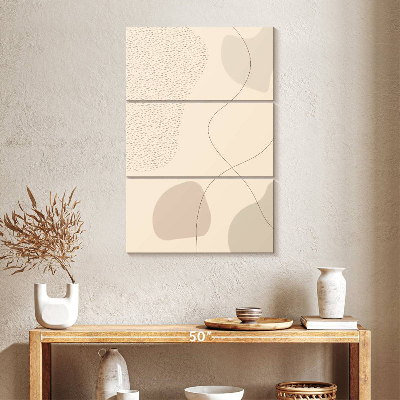 Avery Mid-Century brun abstrait III, H 38 po x l 24 po