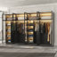 Grande armoire à 118 portes en verre trempé de 118,1 po de largeur avec lumière DEL