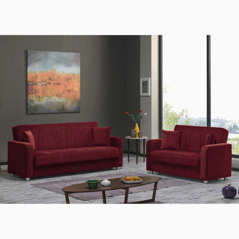 Canapé-lit rembourré avec rangement PrimeNest Gravita Collection, Argent; brun, Gris, H 36,2 po x l 32,3 po x L 59,1 po
