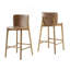 Tabouret de bar d'intérieur en bois Pari, finition noyer, ensemble de 2