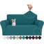 Housse de causeuse extensible 1 pièce Housse de causeuse Spandex Housse de canapé 2 places Protecteur de mobilier universel avec fond élastique (moyen, losange bleu sarcelle)-2072089548