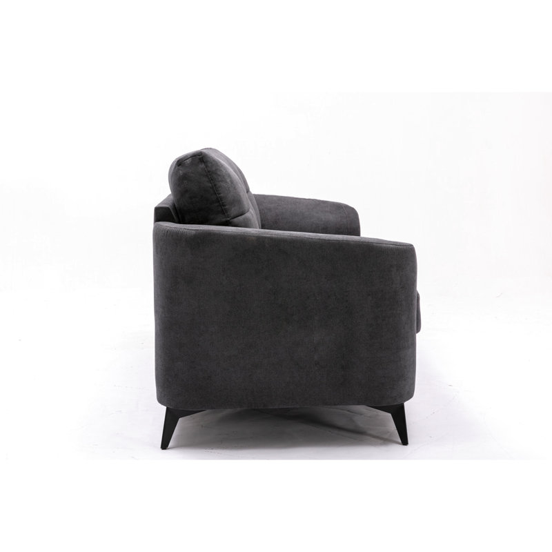 Gris avec coussins 79 po, profondeur d'assise 21,5 po, velours, ressorts ensachés gris 79 po, coussin, hauteur d'accoudoir 22 po, 19,5 po