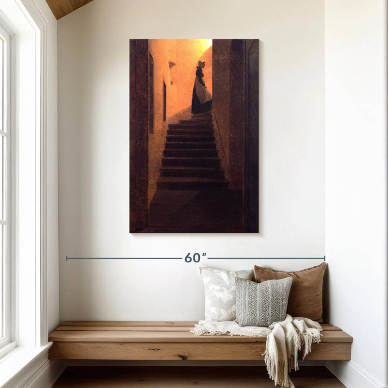 Lilie, femme dans les escaliers, H 45 po x l 30 po