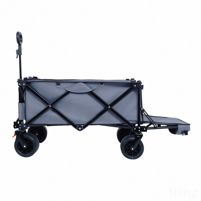 Wagon pliable avec hayon rallongé, housses imperméables résistantes à la poussière et aux rayons UV, 400 lb robustes, grandes roues tout-terrain
