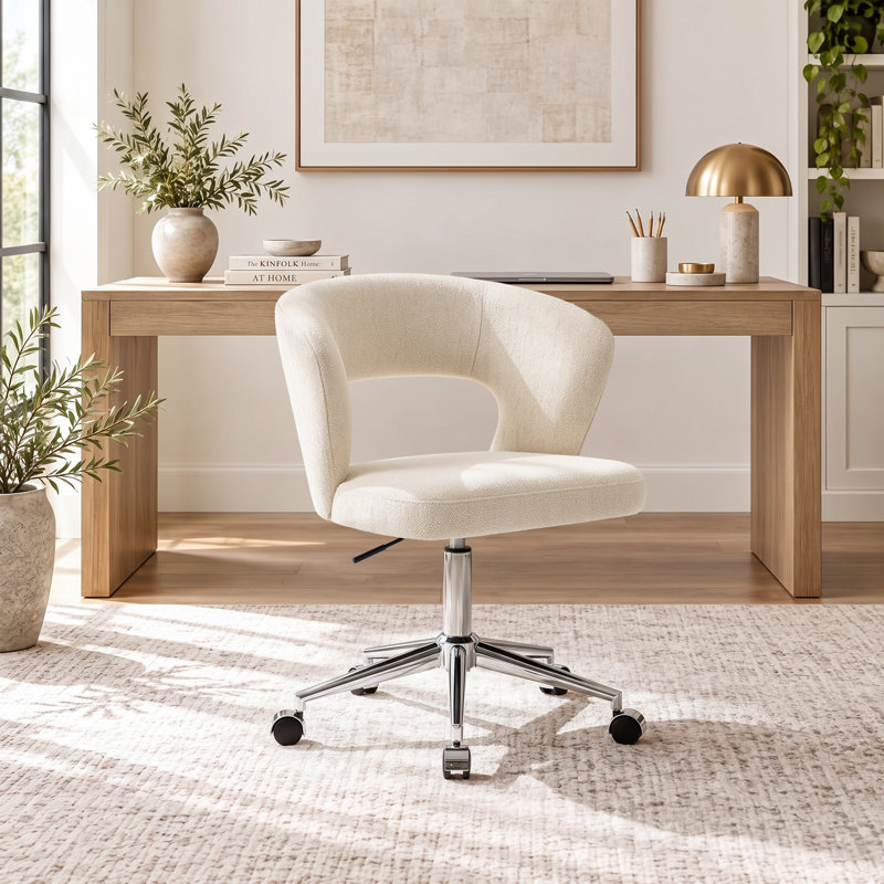Chaise de bureau rembourrée Sloane, Lin beige