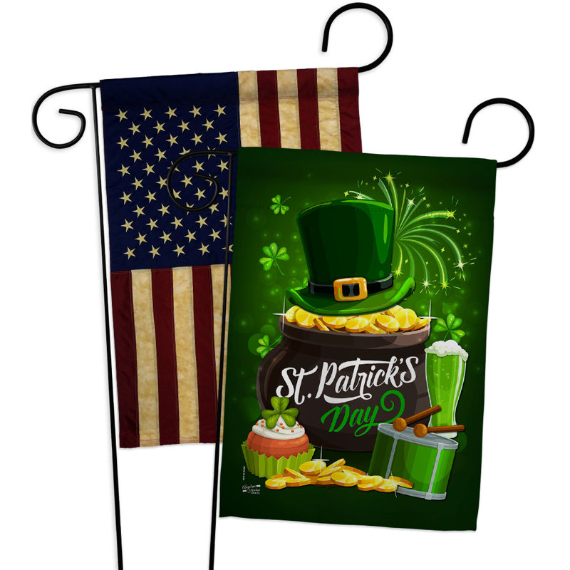 Double Sided 18.5'' H x 13'' W Polyester St. Patrick's Day Garden Flag