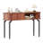 Fluted Console Table With Storage,Wood Sofa Table With Sliding Door-166894105