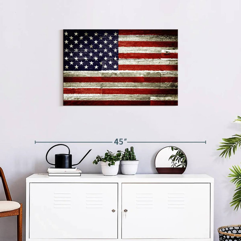 Borges American Flag Rustic, 20" H x 30" W