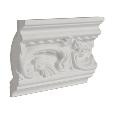 Moulure couronnée en polyuréthane à motif floral 4-1 / 2 po x 2 po x 6 po