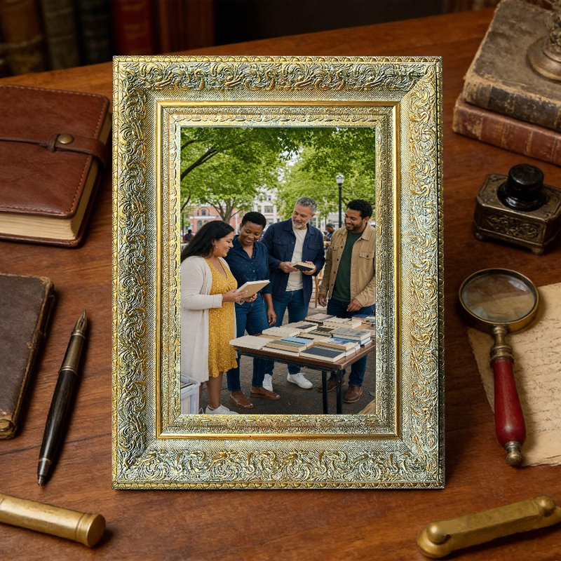 Cadre photo doré antique 1PC pour photos et tablettes de bureau 5 "x 7"
