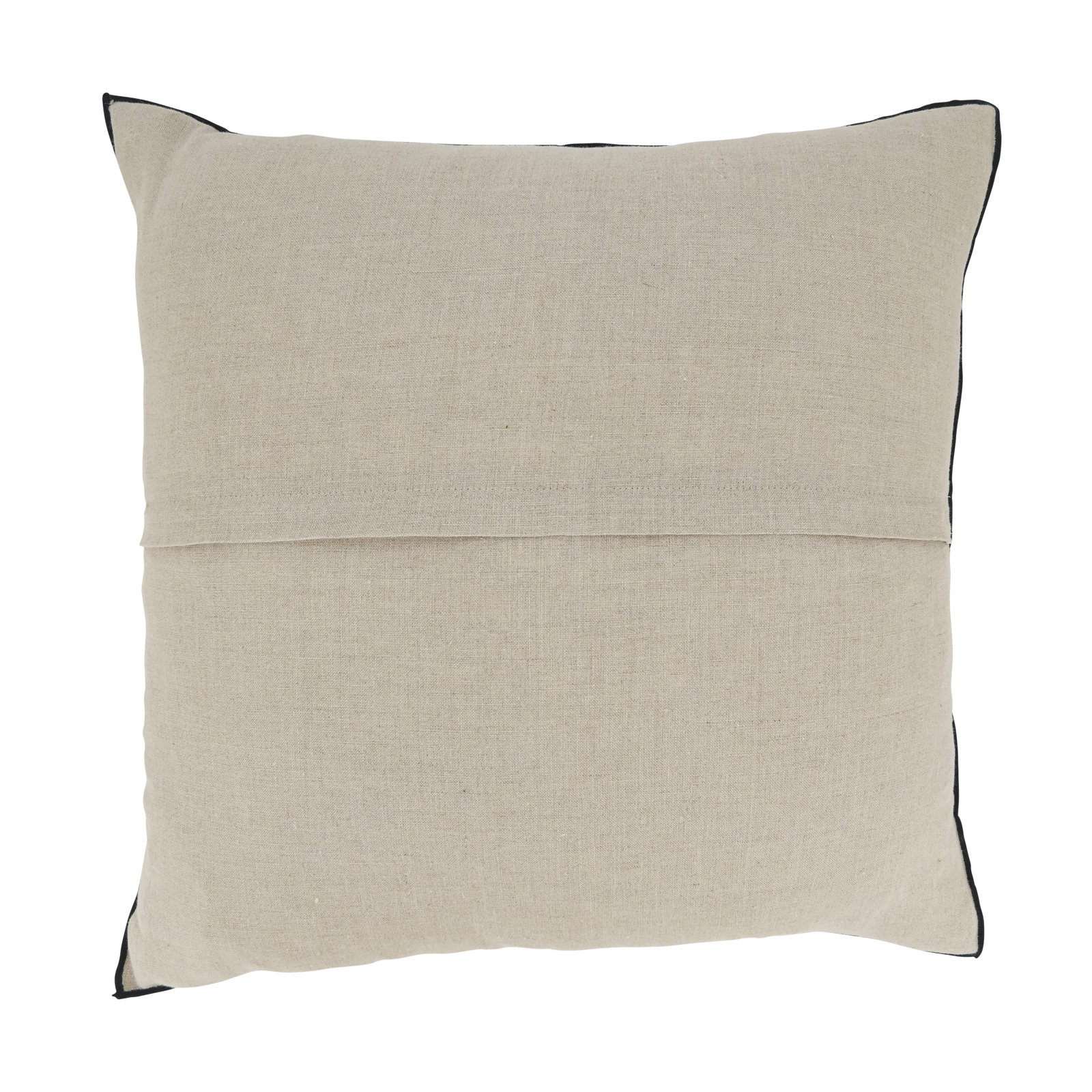 Riggs Linen Throw Pillow, Down, Black/Natural