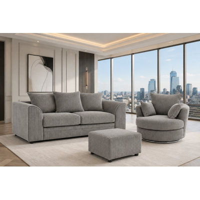 3 Piece Corduroy Standard Living Room Set