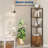 5-Tier LED Corner Shelf, Metal Frame with Wood Shelves, Adjustable Brightness, Space-Saving Display Rack for Living Room, Bedroom, Kitchen or Home Office, Modern Style-1876499482