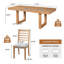 Ensemble de salle à manger à rallonge 5 pièces de style campagnard avec rallonge de 18 po, table en bois rustique de 78 po et 4 chaises rembourrées-382608808