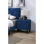 Armoire de chevet moderne en velours bleu marine avec 2 compartiments à 2 tiroirs, élégante table de chevet pour l'intérieur de la chambre à coucher