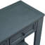 Console en bois massif bleu marine: et élégante avec rangement rectangulaire supplémentaire-581736456