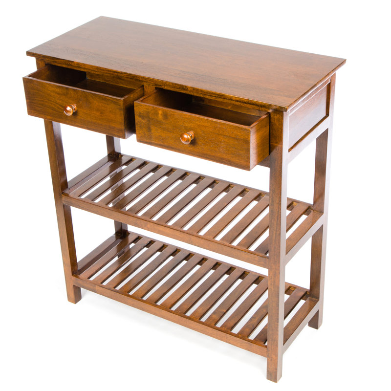 Accent 70cm Solid Wood Console Table, Dark Wood