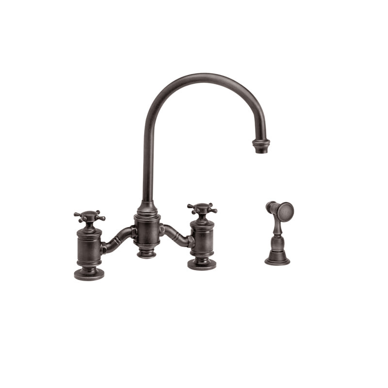 Hampton Bridge Faucet - Cross Handles, Caribbean Bronze