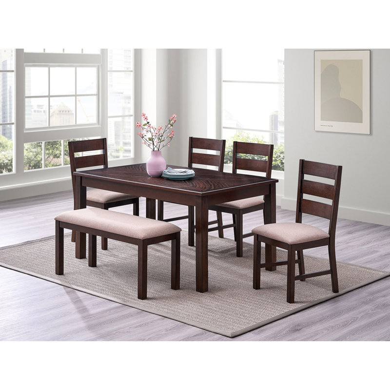 Modern Solid Wood Antique Cherry Dining Table - Rectangular With Enhanced And Stable Surface Room Reliable