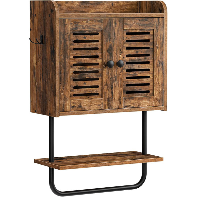 Double Doors Bathroom Wall Cabinet With...