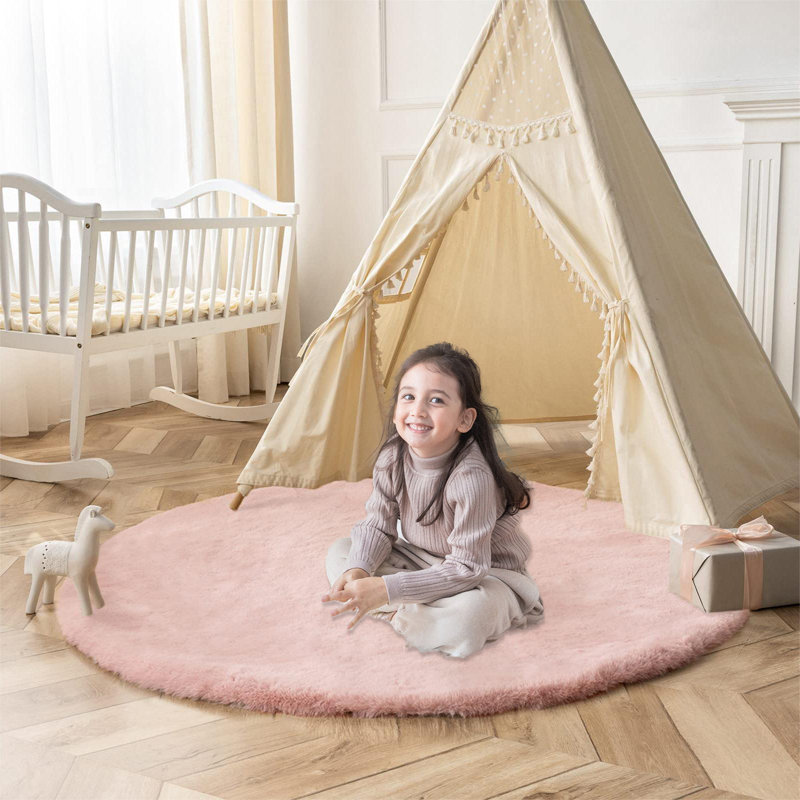 Tapis rond en aloisia avec envers antidérapant, Rond 5 pi