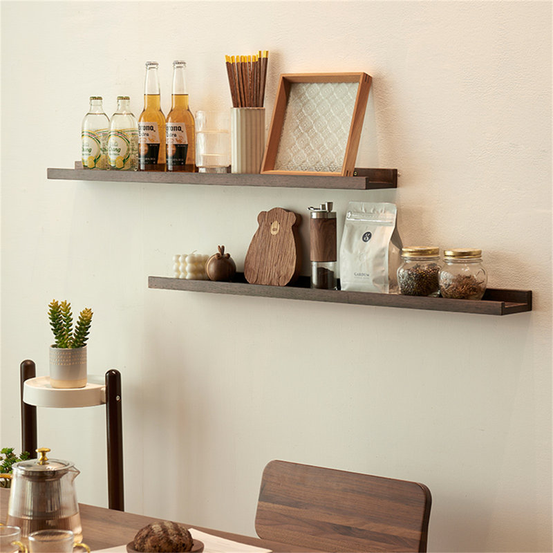 Tablette murale flottante en bois massif, H 1,57 po x l 35,43 po x P 3,9 po