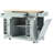 Fluted Kitchen Island with Trash Can Storage Cabinet, Power Outlet, Internal Storage Rack, Rolling Kitchen Islands on 5 Wheels with 3 Drawer, 3 Open Side Racks for 10 Gallon Garbage Bin-1778679692