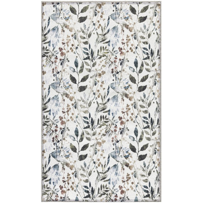 Antavia Washable Floral Indoor Rug
