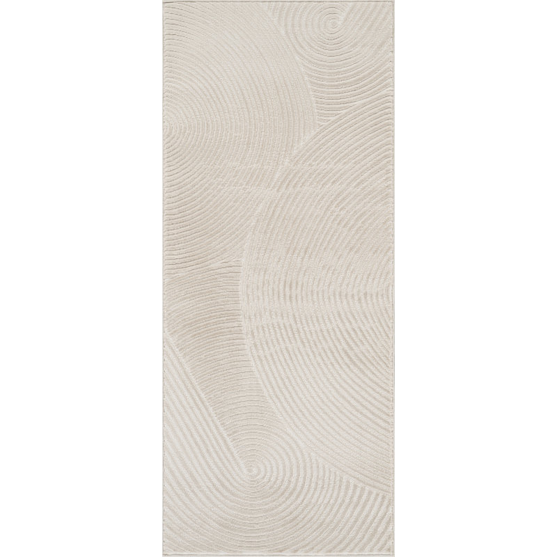 Abani Murtie NTL130B Beige Zen Reiki Circles Area rug, Runner 2'6" x 6'