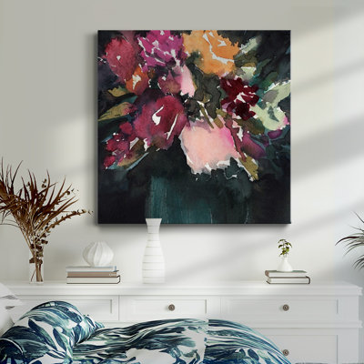 Bouquet noir sur toile tendue I-Premium Gallery - prêt à être accroché