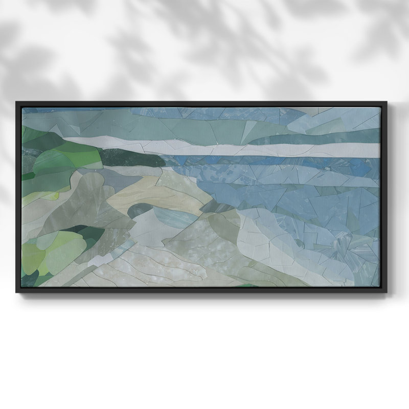 Dunes de sable de la côte du Pacifique - Toile tendue avec châssis, prête à accrocher, H 21 po x l 41 po, Noir