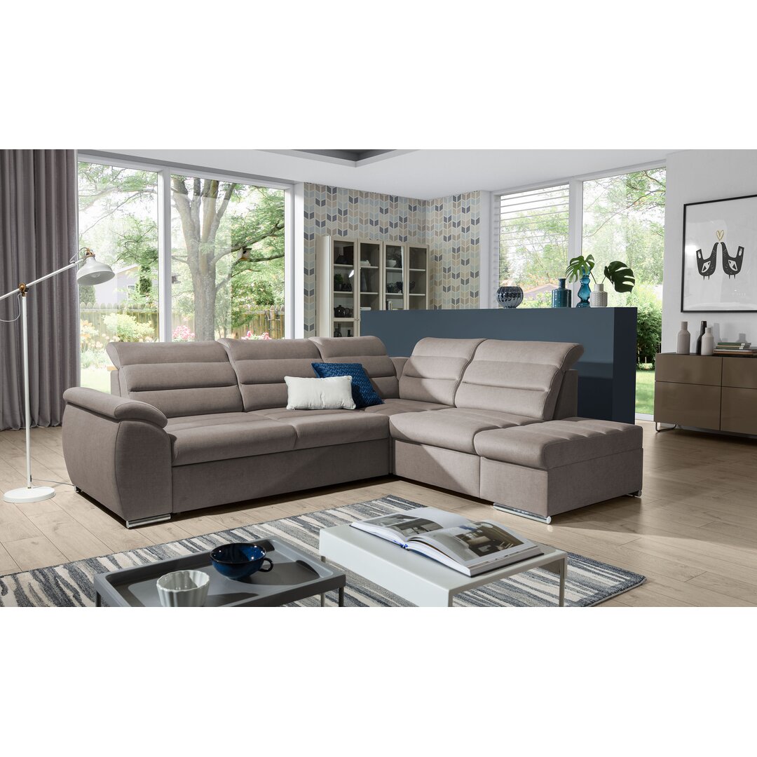 Ecksofa Busse aus Samt mit Bettfunktion