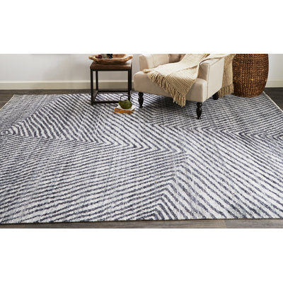 Tapis gris en laine / coton noué à la main Ethos