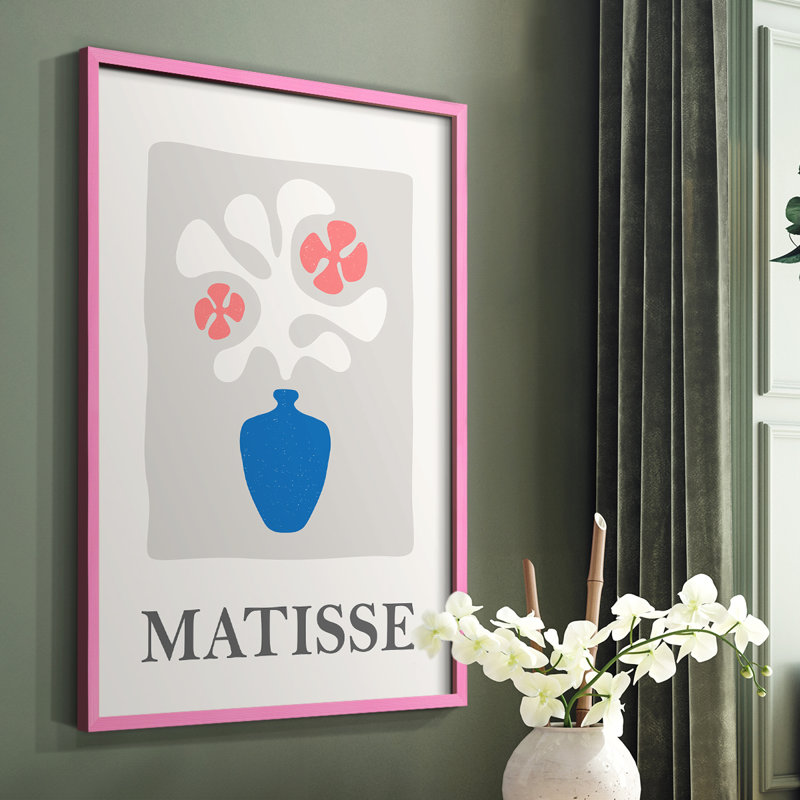 Matisse CCLxx III, reproduction encadrée - bois massif, Rose, H 10 po x l 8 po