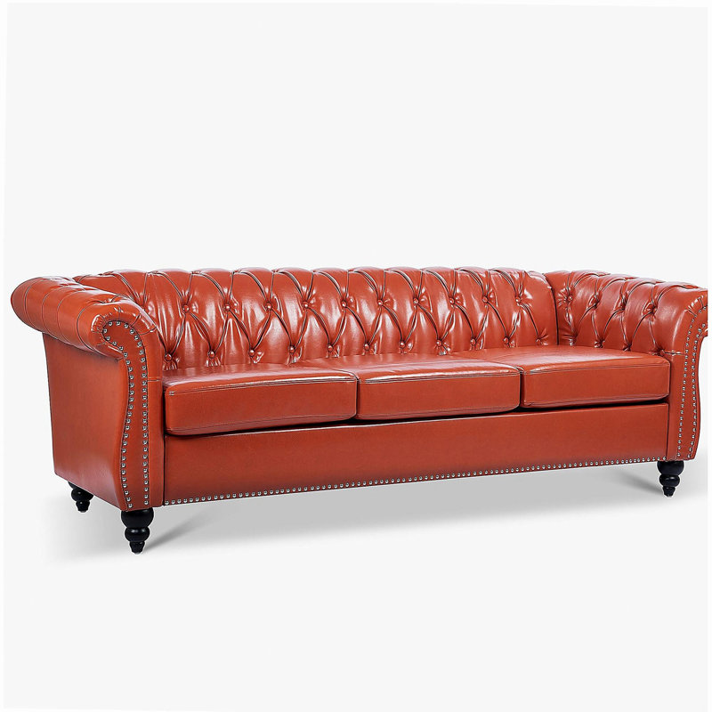 Canapé Chesterfield 84,65 pouces, Orange
