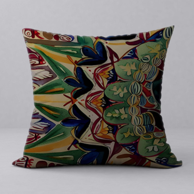 Oreiller New ManosMorenas, caractère et motifs vibrants / taille 22 po x 22 po