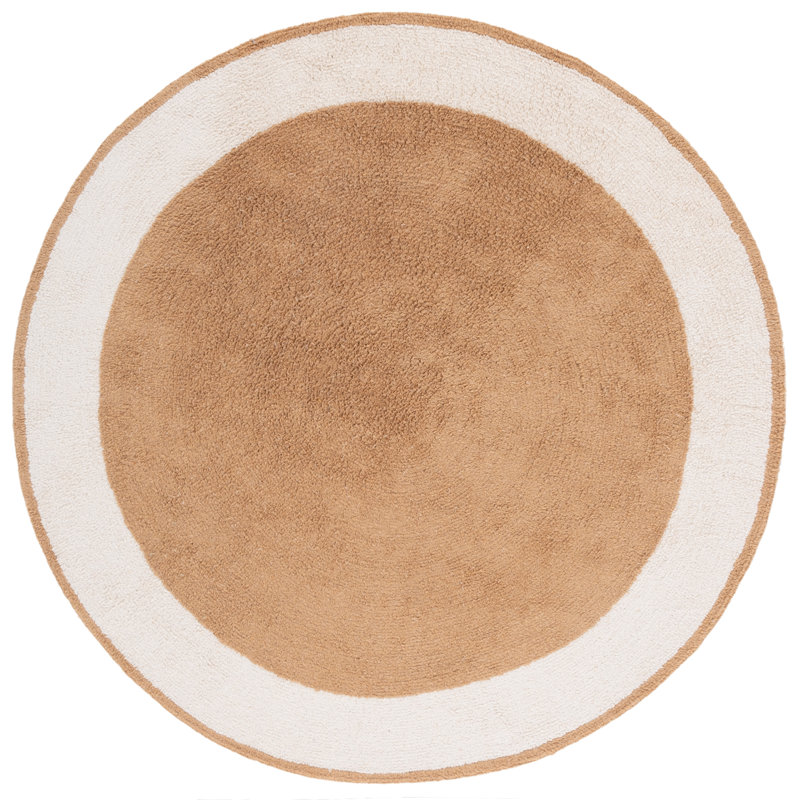 Tapis ivoire / brun clair Easy Care 220, Rond 5 pi