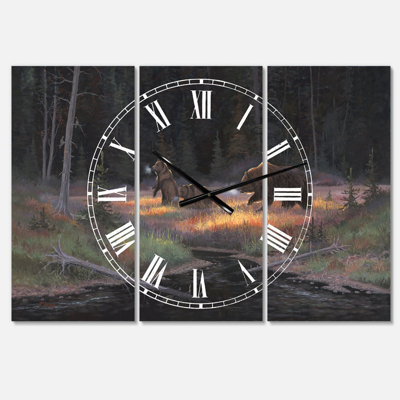 Horloge murale surdimensionnée à 3 panneaux Cub Scouts