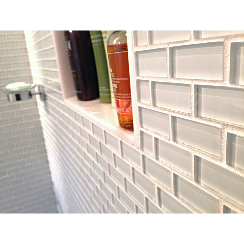 Oxygen 1" x 2" Glass Mosaic Tile in White