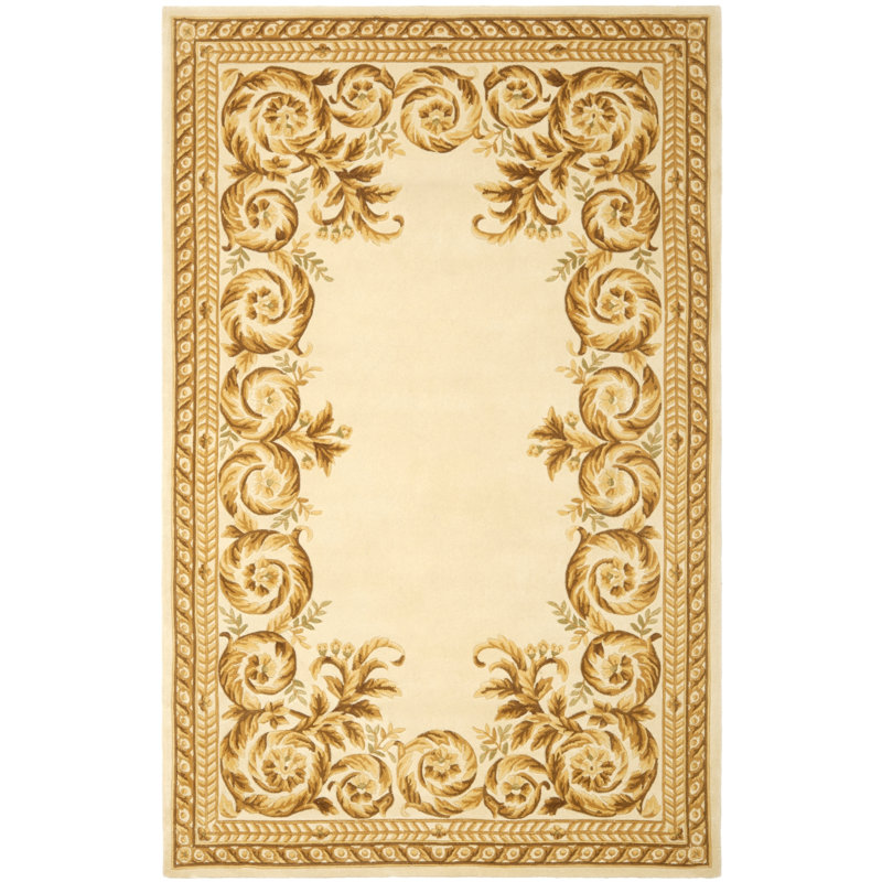 Lenora Naples Hand Tufted Wool Pile Floral Rug, Rectangle 9' x 12'