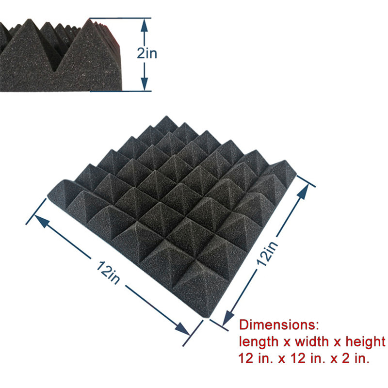 Panneaux muraux 12/36 PC Pyramid insonorisant 12 * 14 pouces