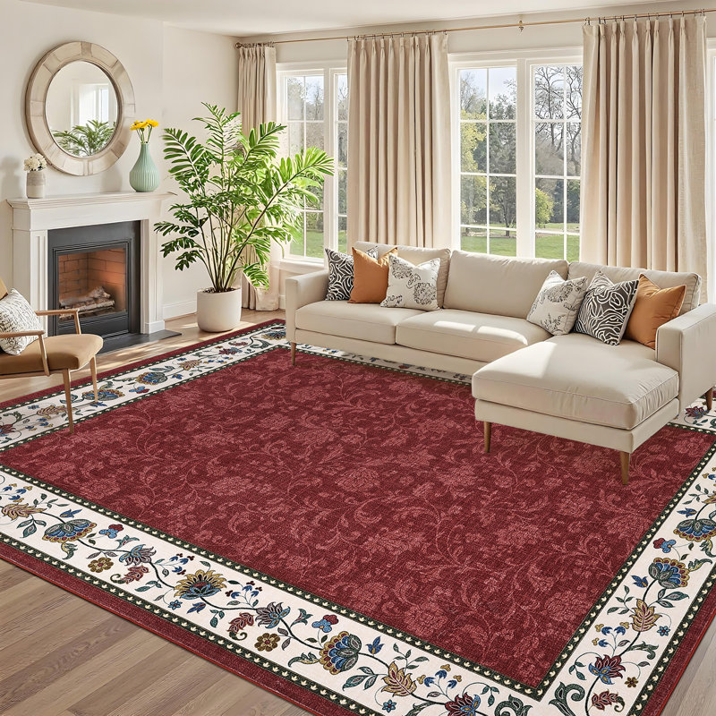 Tapis lavable Farmhouse Floral, Rectangulaire 8 pi x 10 pi