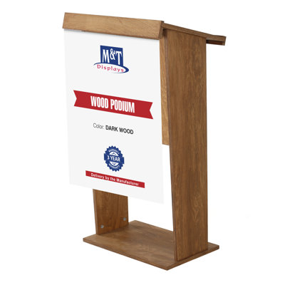 FixtureDisplays ® Black MDF Wood Podium Church Pulpit School Lectern Conference