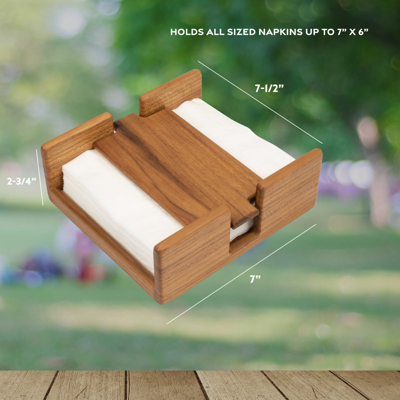 Premium Grade Teak Stay-Put Napkin Holder