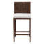 Tabouret de comptoir Bali et Pari Sofia en rotin avec structure en bois d'acajou