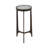 Sagebrook Home Round Accent Table With Thick Glass Top, Antique Aluminum Finish, Durable Glass & Aluminum