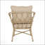 Fauteuil club d'extérieur en rotin tissé BRUCE BOHO-INSPIRED avec coussins résistants à l'eau et rotin en polyéthylène durable