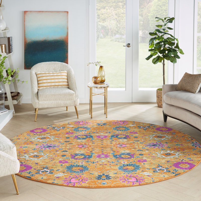 Tapis floral Justien, Rond 8 pi